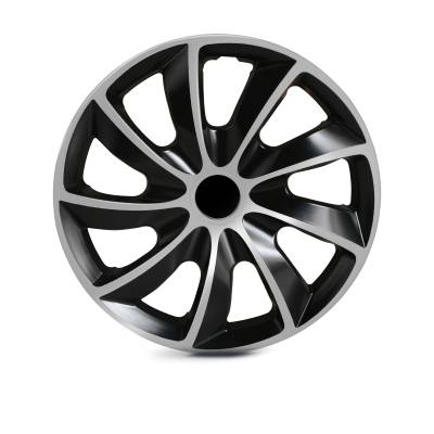 Winjet - Winjet CHB-5084-BW-17 17" Universal Wheel Cover Hubcaps 4Pc White & Black