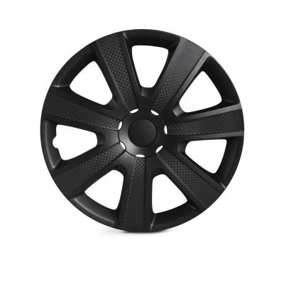 Winjet - Winjet CHB-5085-BPM-16 16" Wheel Cover Hubcaps 4Pc Black Matte & Mould Texture