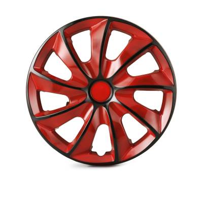 Winjet - Winjet CHB-5084-BRB-17 17" Universal Wheel Cover Hubcaps 4Pc Black/Red