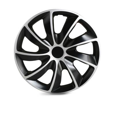 Winjet - Winjet CHB-5084-DP-17 17" Universal Wheel Cover Hubcaps 4Pc Silver/Black