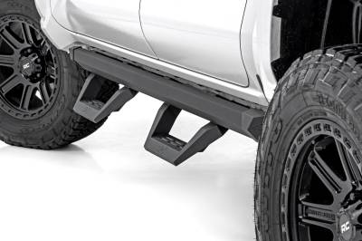 Rough Country Suspension Systems - Rough Country 73004 SRX2 Drop Step Nerf Bars Black for 24-25 Tacoma Double Cab