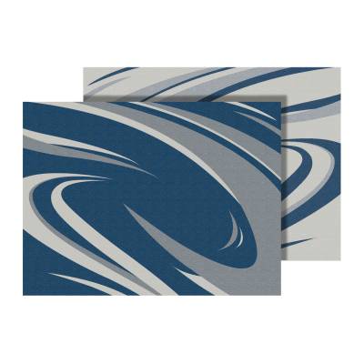 Faulkner - Faulkner 53009S Blue & Gray Modern Swish RV Patio Mat 9'x18' 12 Lbs