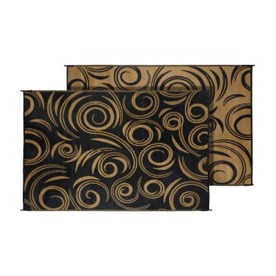 Faulkner - Faulkner 68946 9x12 Mat Swirl Black/Beige Polypropylene