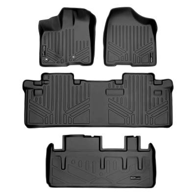 SMARTLINER - SMARTLINER SA0128/B0083/D0128 Front/Rear BLACK Floor Liners for Toyota Sienna