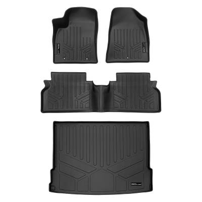 SMARTLINER - SMARTLINER SA0747/B0747/D0725 Front/Rear BLACK Floor Liners for Hyundai Kona EV