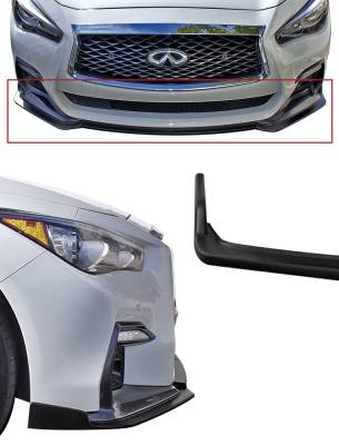 Stillen - Stillen KB11240 Front Splitter Sport Matte Black for 18-21 Infiniti Q50