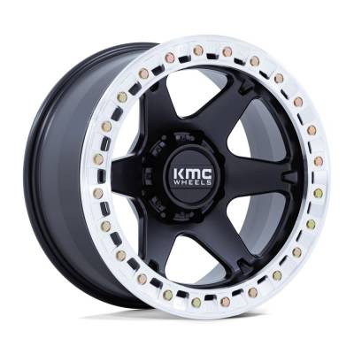 KMC - KMC KM238 VI BEADLOCK 20x10 BLANK -48mm Satin Black/Machined KM238MD20100M48N