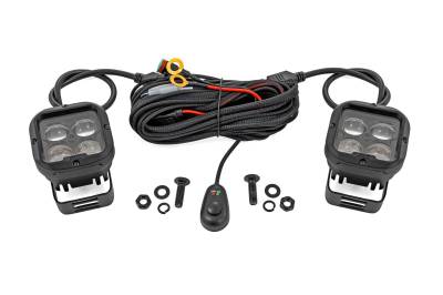 Rough Country Suspension Systems - Rough Country Black Series 2" LED Light Pods-SAE Flood Pair 70115