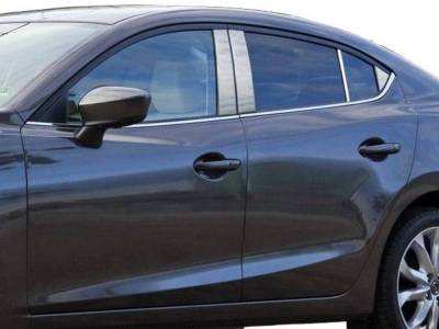 Quality Automotive Accessories - QAA PP14752 8Pc Stainless Steel Pillar Trim for 2014-2018 Mazda Mazda3