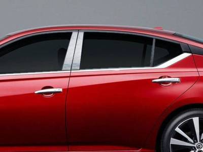 Quality Automotive Accessories - QAA PP19550 4Pc Stainless Steel Pillar Trim for 2019-2025 Nissan Altima