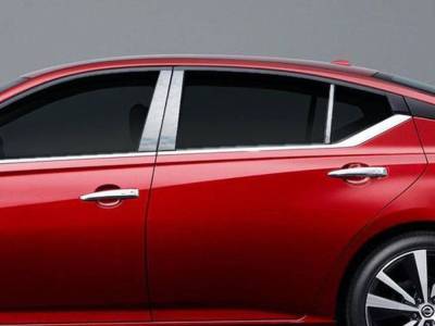 Quality Automotive Accessories - QAA PP19551 6Pc Stainless Steel Pillar Trim for 2019-2025 Nissan Altima