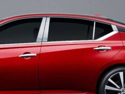 Quality Automotive Accessories - QAA PP19552 8Pc Stainless Steel Pillar Trim for 2019-2025 Nissan Altima