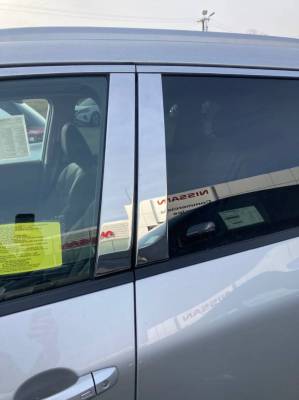 Quality Automotive Accessories - QAA PP71535 4Pc Stainless Steel Pillar Trim for 2021-2025 Nissan Rogue