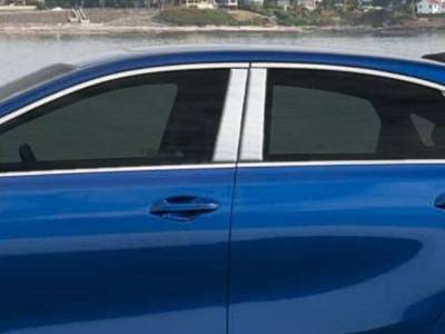 Quality Automotive Accessories - QAA PP19810 4Pc Stainless Steel Pillar Trim for 2019-2024 Kia Forte