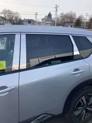 Quality Automotive Accessories - QAA PP71536 6Pc Stainless Steel Pillar Trim for 2021-2025 Nissan Rogue