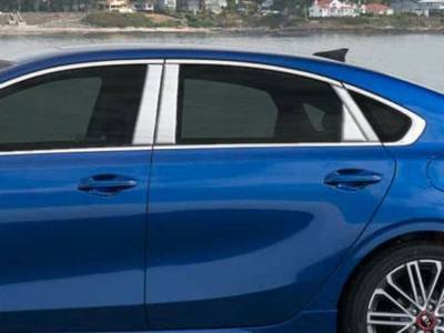 Quality Automotive Accessories - QAA PP19812 8Pc Stainless Steel Pillar Trim for 2019-2024 Kia Forte