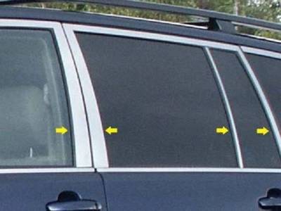 Quality Automotive Accessories - QAA PP24109 8Pc Stainless Steel Pillar Trim for 2001-2007 Toyota Highlander