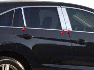 Quality Automotive Accessories - QAA PP13271 6Pc Stainless Steel Pillar Trim for 2013-2018 Acura RDX