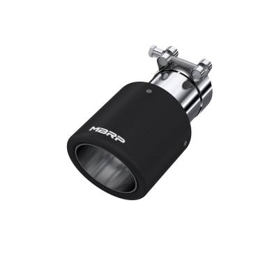 MBRP Exhaust - MBRP Exhaust T5123CF Tip 4" OD Dual Wall Angled 2" Inlet 7.7" Length CF
