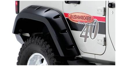 Bushwacker - Bushwacker Max Pocket Style Rear Fender Flares Black for Jeep JK 10044-02