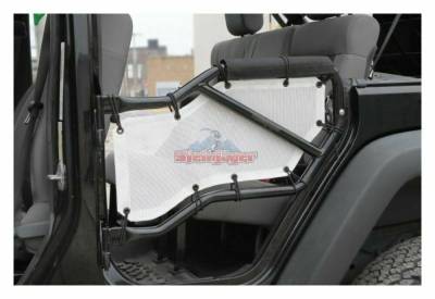 Steinjager - Steinjager Mesh Tube Door Covers Rear-White for Wrangler JK J0041356