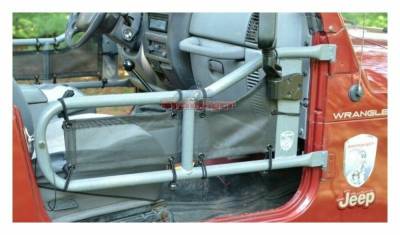 Steinjager - Steinjager Mesh Tube Door Covers Front Black for Wrangler TJ J0041190