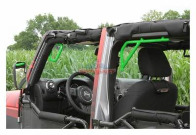 Steinjager - Steinjager Front/Rear Rigid Grab Handles-Neon Green for Jeep JK 4DR J0041254