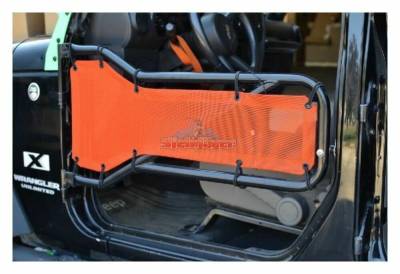 Steinjager - Steinjager Mesh Tube Door Covers Front-Orange for Wrangler JK J0041366