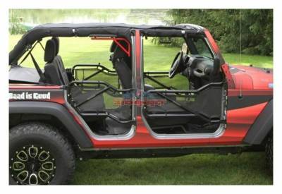 Steinjager - Steinjager Mesh Tube Door Covers Front/Rear Black for Wrangler JK J0041084