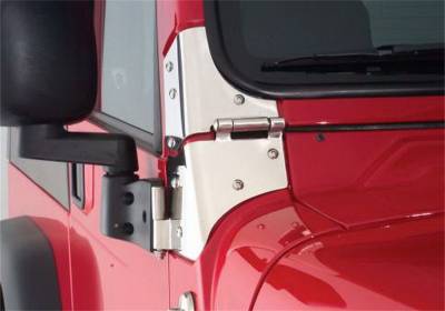 Rampage - Rampage 7403 Windshield Hinge Stainless Steel for 76-95 Jeep Wrangler YJ/CJ