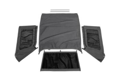 Rampage - Rampage 109935 Frameless Soft Top Blk Diamond Sailcloth for 07-18 Wrangler JK