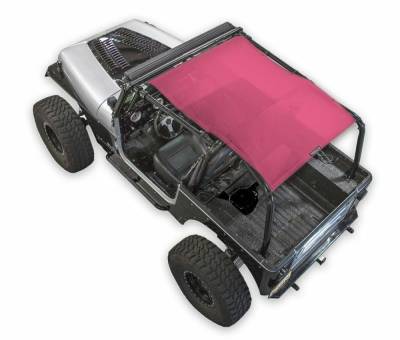 SpiderWebShade - SpiderWebShade Mesh Bikini Top-Pink for Jeep YJ SWS-SHDTOP-01-YJ-PNK