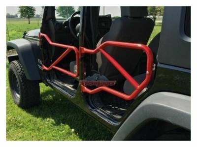 Steinjager - Steinjager Front/Rear Tubular Trail Doors Red Baron for Jeep JK 4DR J0040940