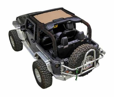 SpiderWebShade - SpiderWebShade Mesh Bikini Top Tan for Jeep JK 2DR JKINI-2D-TAN