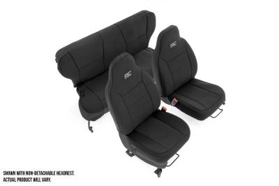 Rough Country Suspension Systems - Rough Country Front/Rear Seat Covers Black for 97-01 Cherokee XJ 91023