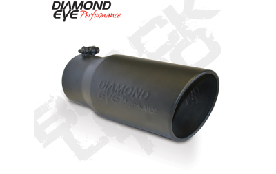 Diamond Eye Performance - Diamond Eye 5612BRA-DEBK Tip Bolt-on Rolled Angle Cut-Diamond Eye Logo Embossed