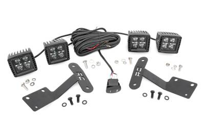 Rough Country Suspension Systems - Rough Country 70838 A-Pillar 2" LED Ditch Light Kit-Spot for 14-21 Toyota Tundra