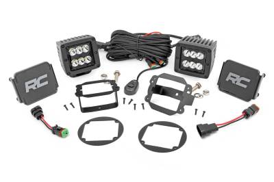 Rough Country Suspension Systems - Rough Country 2" LED Pod Fog Light Kit-Spot for 10-18 Jeep Wrangler JK 70630