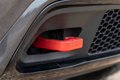 Rough Country Suspension Systems - Rough Country Front Forged Tow Hooks Red for 15-22 Grand Cherokee WK2 RS133