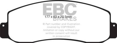 EBC Brakes - EBC Brakes DP61777 6000 Series Greenstuff Truck/SUV Brakes Disc Pads