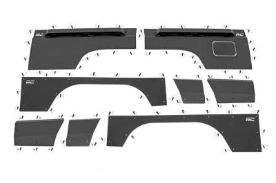 Rough Country Suspension Systems - Rough Country 10581 Complete Body Panel Armor Kit Black for 97-01 Cherokee XJ