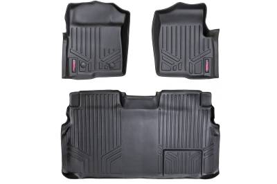 Rough Country Suspension Systems - Rough Country Front/Rear Floor Liners Black 11-14 Ford F150 Crew M-51112