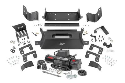 Rough Country Suspension Systems - Rough Country 51059 Front Hidden Winch Mount Kit w/Winch for 21-26 Ford Bronco