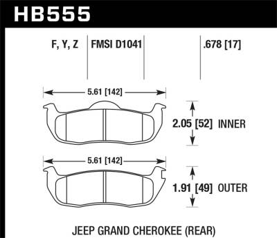Hawk Performance - Hawk Performance HB555Y.678 LTS Light Truck & SUV Brake Pads