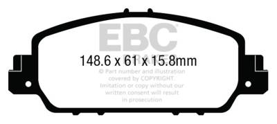 EBC Brakes - EBC Brakes DP43014R Yellowstuff Street & Track Brake Pads for Accord HR-V