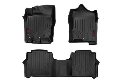 Rough Country Suspension Systems - Rough Country Front/Rear Floor Liners Black for 16-24 Titan/XD Crew M-81712