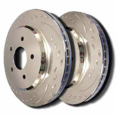SP Performance - SP Performance D01-307-P Diamond Silver Zinc Rear Brake Rotors 02-06 Audi A4