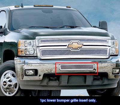 APS - APS Wire Mesh Bumper Grille-Polish 11-14 Silverado 2500/3500 GR03GFH32T