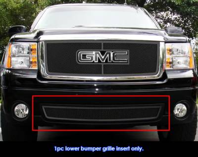 APS - APS Wire Mesh Bumper Grille Black 07-13 GMC Sierra 1500/HD GR07GFD95H