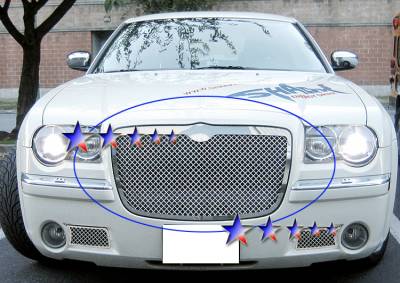 APS - APS Wire Mesh Grille-Polish for 05-10 Chrysler 300/300C GR18GEC00S